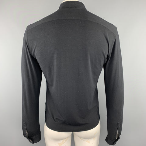 DOLCE & GABBANA Size L Black Cotton Blend Long Sleeve Shirt