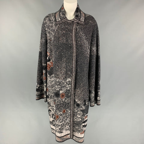 M MISSONI Size M Dark Gray & Black Metallic Long Coat