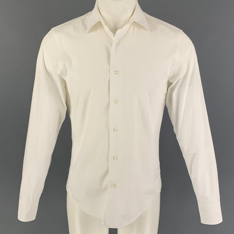 G-STAR RAW Size M White Cotton Super Slim Fit Long Sleeve Shirt