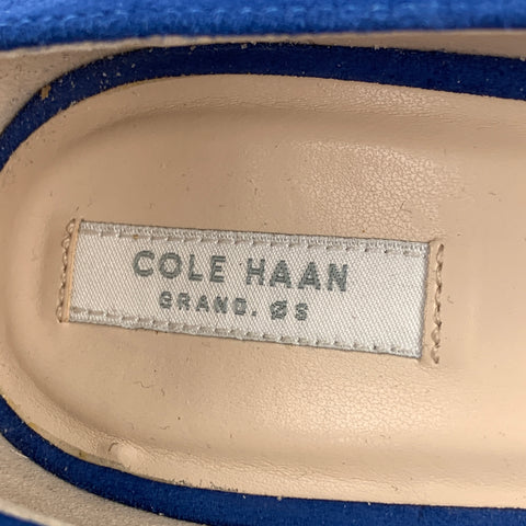 COLE HAAN Size 10 Blue Suede Ankle Strap Pumps