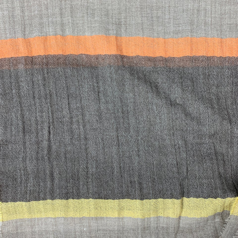 IKE BEHAR Brown & Taupe Stripe Virgin Wool Scarf