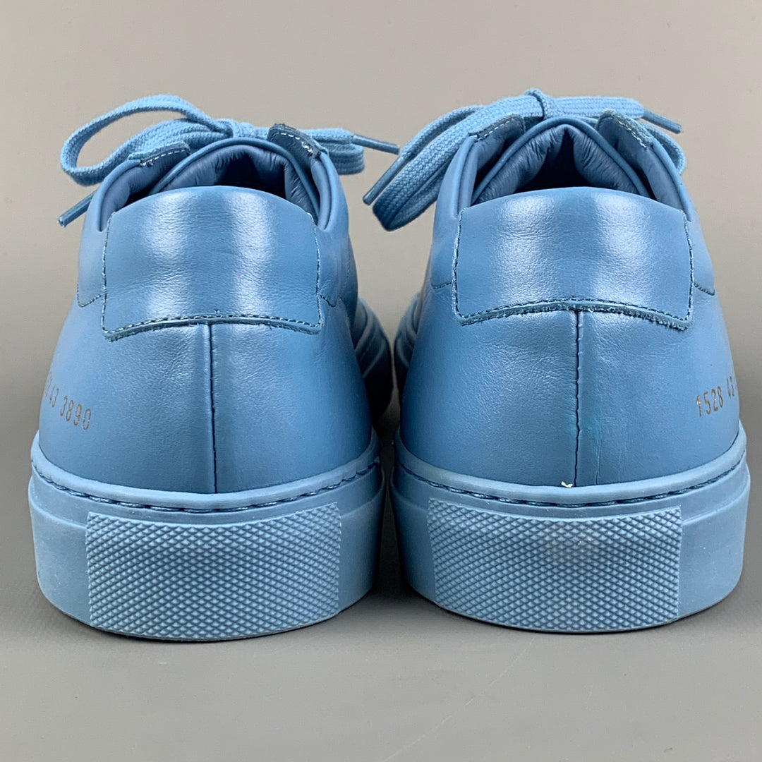 COMMON PROJECTS Size 10 Light Blue Leather Sneakers