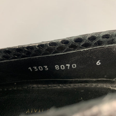 DOLCE & GABBANA Size 7 Black Textured Leather Slip On Loafers