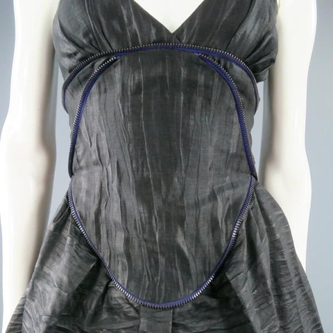 COSA NOSTRA by Jeffrey Sebelia Size M Black Textured Silk Blend Jacket & Dress Set