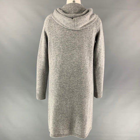 THEORY Size S Grey Heather Wool / Cashmere Hooded Cardigan