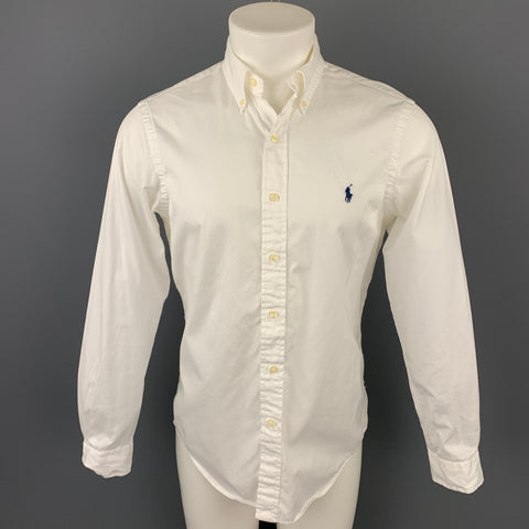 RALPH LAUREN Size S White Cotton Button Down Long Sleeve Shirt