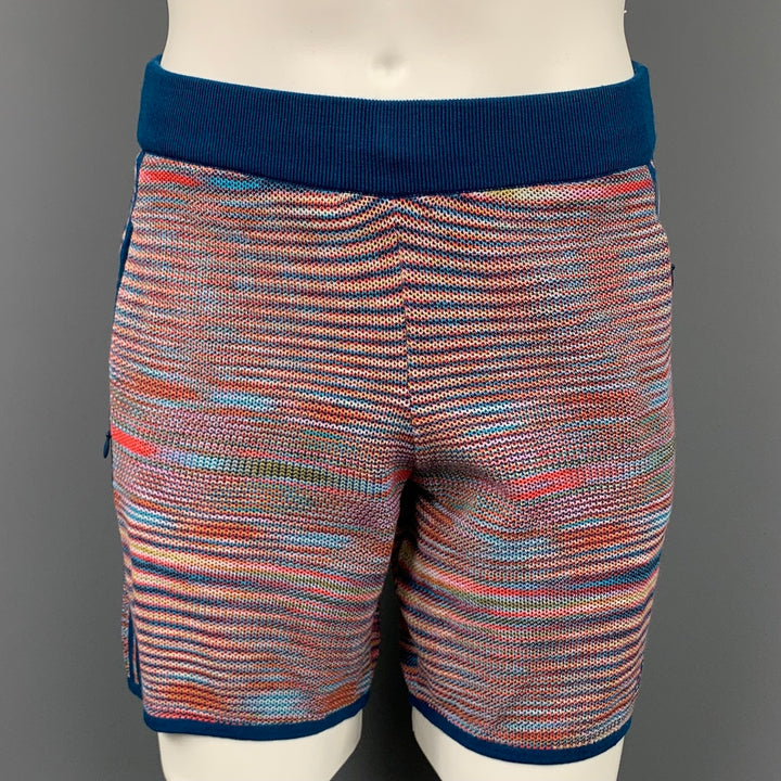 ADIDAS Size S Multi-Color Knitted Stripe Polyester / Wool Shorts