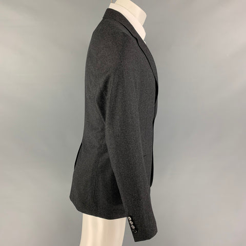 LANVIN Size 38 Charcoal Wool Cashmere Notch Lapel Sport Coat
