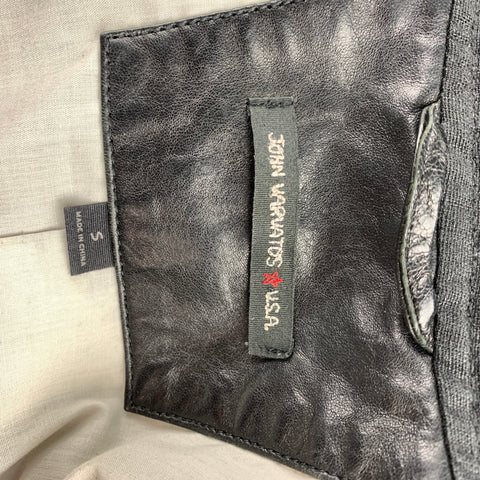 JOHN VARVATOS * U.S.A. Size S Black Leather Zip Up Jacket