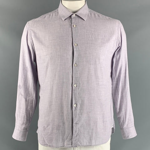 JOHN VARVATOS Size M Lavender Heather Cotton Button Down Long Sleeve Shirt