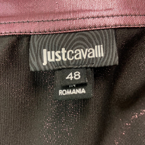 JUST CAVALLI Size S Rose Metallic Polyester Blend Long Sleeve Shirt
