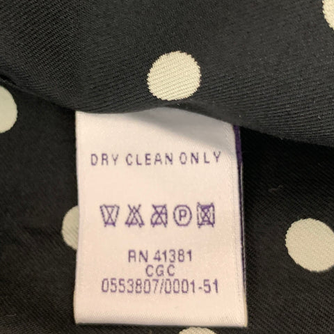 RALPH LAUREN Size L Black White Polka Dot Silk Button Up Long Sleeve Shirt