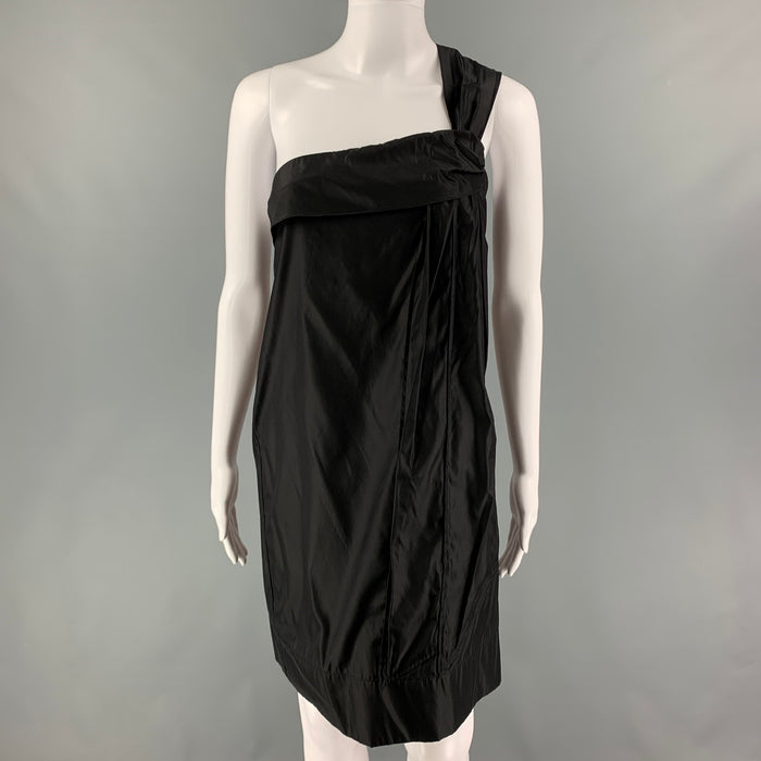STELLA McCARTNEY 2007 Size 2 Black Silk Blend One Shoulder Cocktail Dress