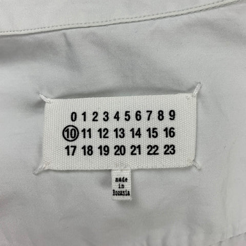 MAISON MARGIELA Size S White Cotton Short Sleeve Shirt