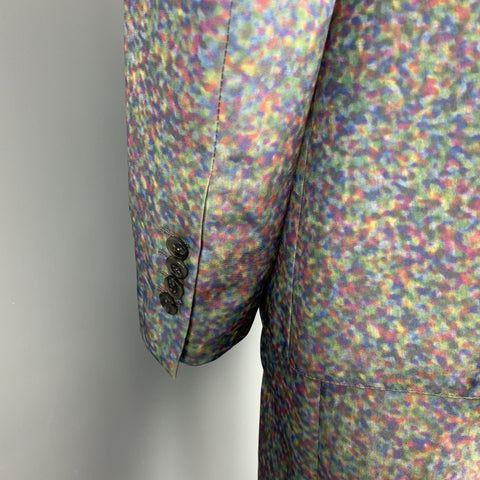 CALVIN KLEIN COLLECTION Size 38 Multi-Color Spotted Polyester Notch Lapel Suit