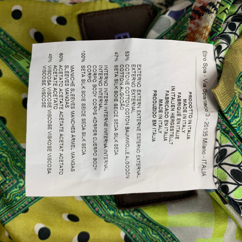 ETRO Size 42 Multi-Color Plaid Cotton / Silk Notch Lapel Sport Coat