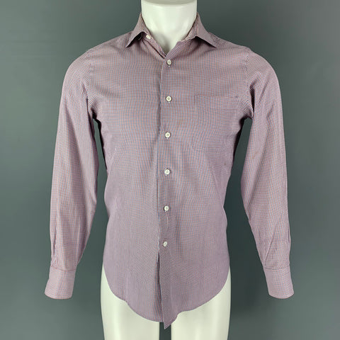 THE SUIT COMPANY Size S Red Blue & White Checkered One pocket Long Sleeve Shirt
