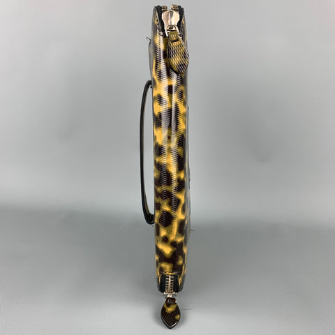 EMPORIO ARMANI Olive Camouflage Patent Leather iPad Case / Pouch