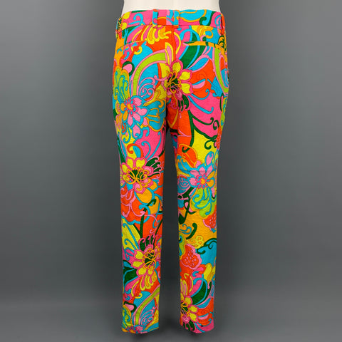 MR TURK Size 30 Multi-Color Print Cotton Zip Fly Casual Pants