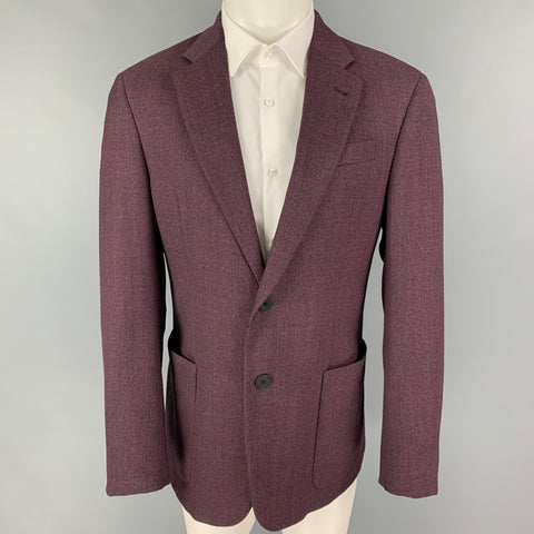 EMPORIO ARMANI Size 40 Purple Heather Wool Sport Coat