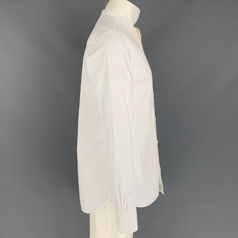 OFFICINE GENERALE x BARNEY'S NEW YORK Size M White Cotton Nehru Collar Long Sleeve Shirt