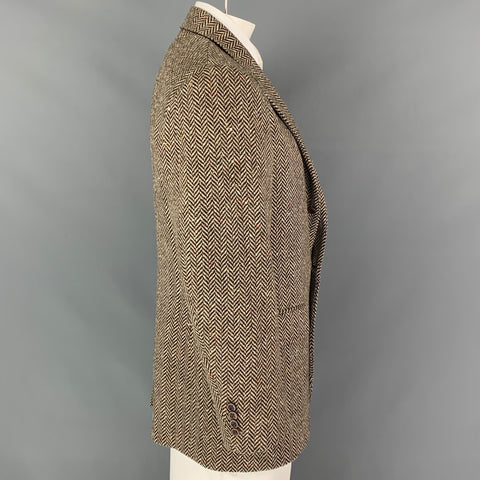 RRL by RALPH LAUREN Size 44 Brown & Beige Herringbone Wool Sport Coat