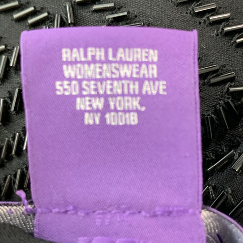 RALPH LAUREN Taille 6 Jupe longue de soirée perlée en soie noire