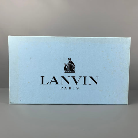LANVIN Size 8.5 Purple Metallic Leather Lace Up Shoes