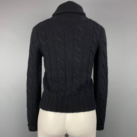 RALPH LAUREN Blue Label Size S Black Knitted Cashmere / Wool Cardigan