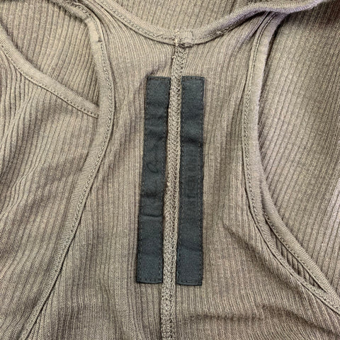 RICK OWENS ANTHEM S/S 11 Taille 6 Taupe Viscose / Débardeur à ourlet incurvé en soie