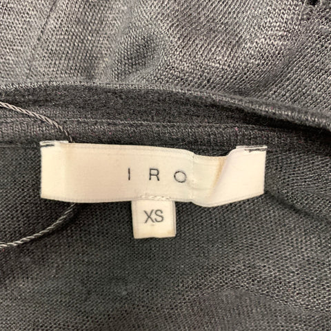 IRO Marvina Taille XS T-shirt à manches longues en lin vieilli noir