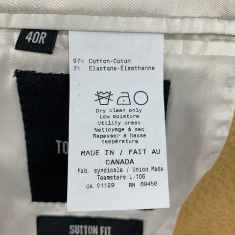 TODD SNYDER Size 40 Mustard Seersucker Cotton Sport Coat