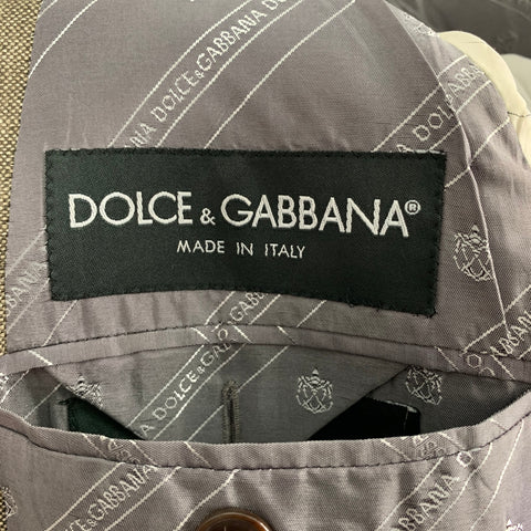 DOLCE & GABBANA Size 40 Oatmeal Heather Linen Notch Lapel Sport Coat