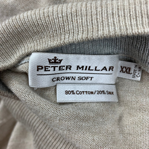 PETER MILLAR Jersey de seda y algodón color avena Talla XXL