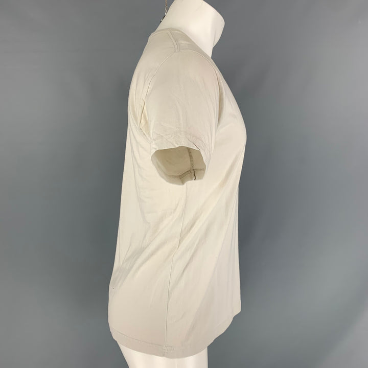 NICE COLLECTIVE Size M Beige Graphic Cotton Crew-Neck T-shirt