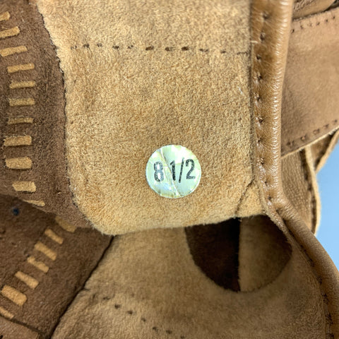 CELLERINI Brown Woven Suede & Leather Gloves