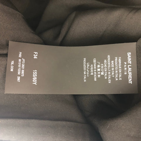 SAINT LAURENT Pantalón de vestir bermudas a cuadros de lana verde oliva Talla 0
