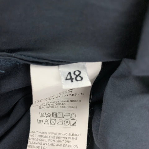 DOLCE &amp; GABBANA Camisa-caftán de manga larga de algodón azul marino Talla S