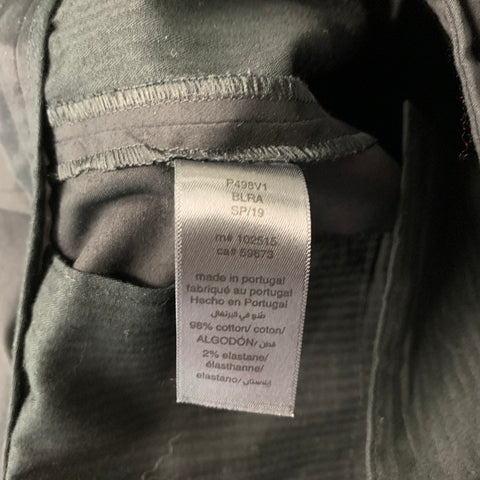 JOHN VARVATOS Taille 33 Pantalon décontracté en coton élasthanne noir à devant plat