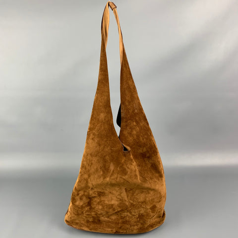 THE ROW Tan Suede Bindle Three Shoulder Bag