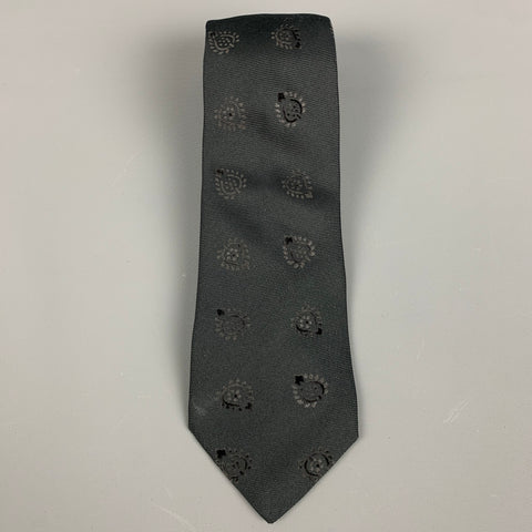 ETRO Black Jacquard Silk Blend Tie