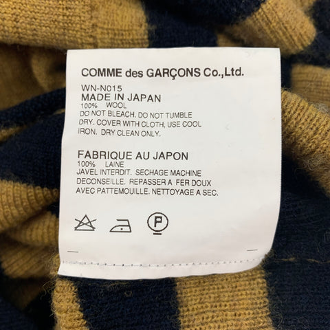 JUNYA WATANABE Size L Mustard & Black Stripe Wool Turtleneck Sweater