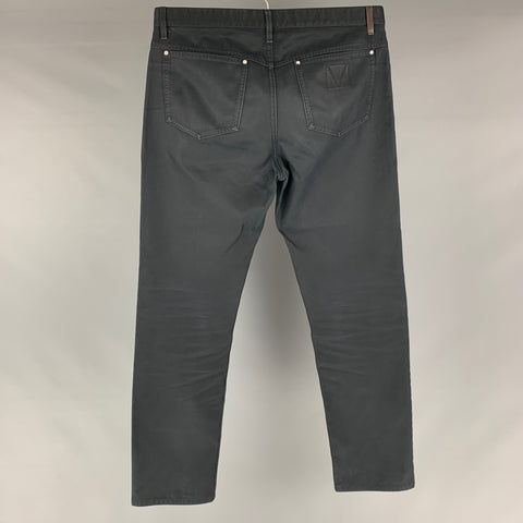 LOUIS VUITTON Size 32 Black Solid Cotton Jean Cut Casual Pants