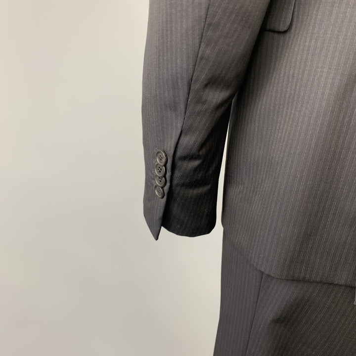 PRADA 42 Regular Black Stitched Wool 36 x 33 Suit