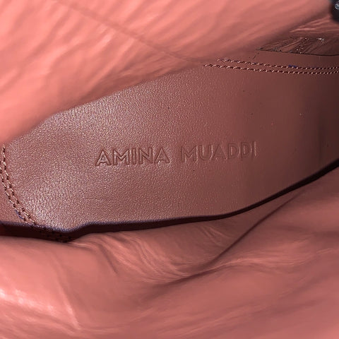 AMINA MUADDI Talla 7.5 Botas puntiagudas de ante negro