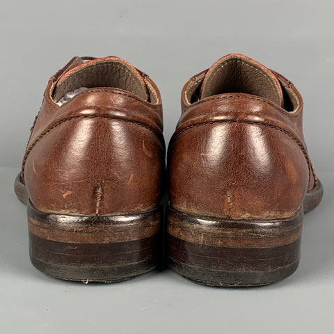 MOMA Size 8 Brown Perforated Leather Cap Toe Lace Up Shoes