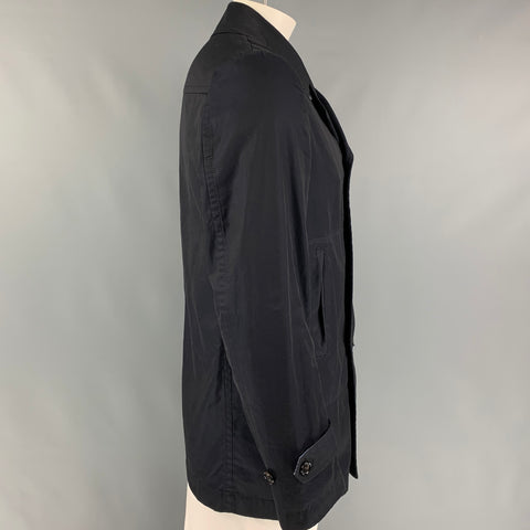 COMME des GARCONS HOMME Size L Navy Cotton Double Breasted Coat