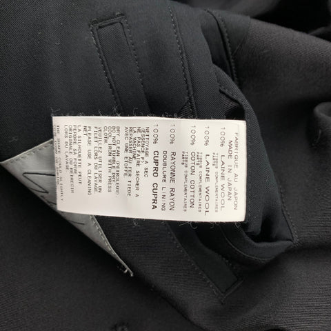 YOHJI YAMAMOTO Size L Black Wool Notch Lapel Buttoned Jacket