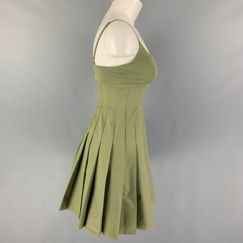 HEAVEN by MARC JACOBS Size S Green Olive Pleated Dress