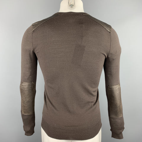 RALPH LAUREN Size XS Brown Merino Wool Crew-Neck Pullover